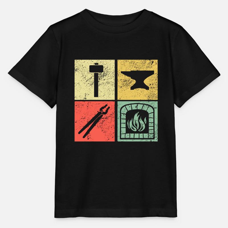 Cadeau de forgeron maréchal-ferrant - T-shirt bio MINI CREATOR Stanley/Stella Enfant - noir
