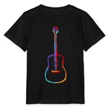 Dégradé de couleur Guitare acoustique - T-shirt bio MINI CREATOR Stanley/Stella Enfant - noir - Devant - Mikhail (115cm)