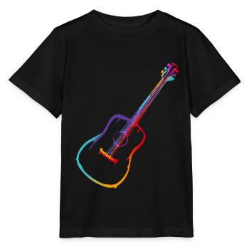 Dégradé de couleur Guitare acoustique - T-shirt bio MINI CREATOR Stanley/Stella Enfant - noir - Devant - Mikhail (115cm)
