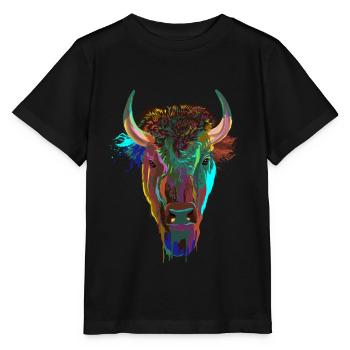 Splash Bison - T-shirt bio MINI CREATOR Stanley/Stella Enfant - noir - Devant - Mikhail (115cm)