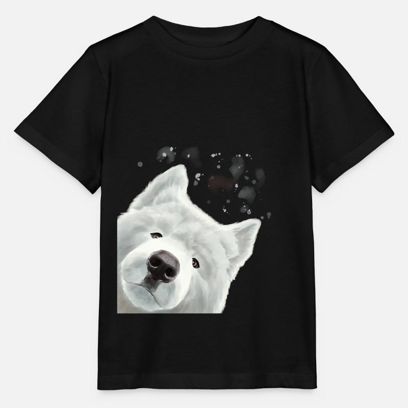 Chien samojede curieux - T-shirt bio MINI CREATOR Stanley/Stella Enfant - noir