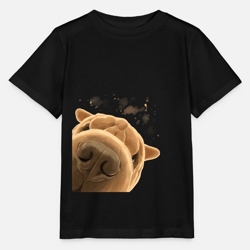 Neugieriger Shar Pei Hund - Stanley/Stella Kinder T-Shirt MINI CREATOR  - Schwarz