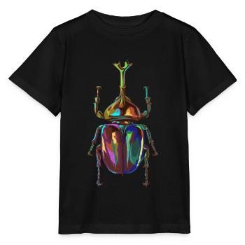 Farbiger Nashornkäfer - Stanley/Stella Kinder T-Shirt MINI CREATOR  - Schwarz - Vorne - Mikhail (115cm)