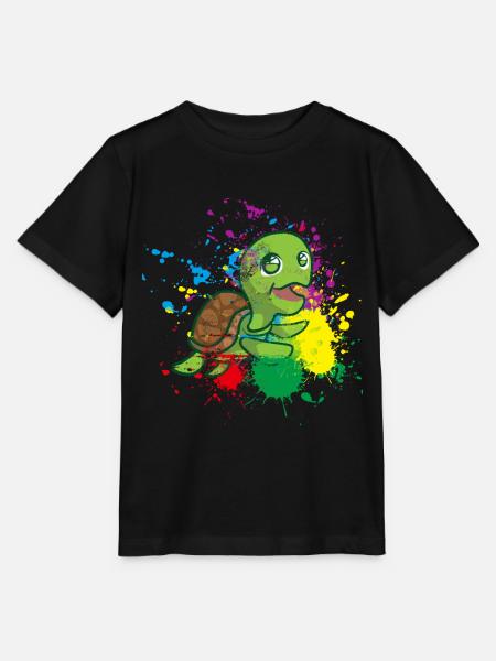 Farbige Schildkröte - Stanley/Stella Kinder T-Shirt MINI CREATOR - Schwarz
