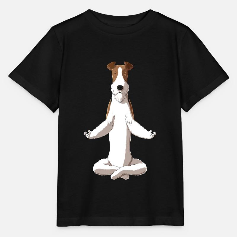 Meditierender Drahthaar Foxterrier Hund - Stanley/Stella Kinder T-Shirt MINI CREATOR  - Schwarz