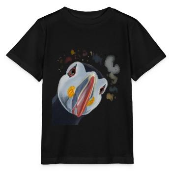 Neugieriger Papageientaucher - Stanley/Stella Kinder T-Shirt MINI CREATOR  - Schwarz - Vorne - Mikhail (115cm)