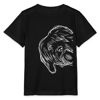 Curious Tibetan Terrier Dog - Stanley/Stella MINI CREATOR Kids’ T-Shirt - black - Front - Mikhail (115cm)