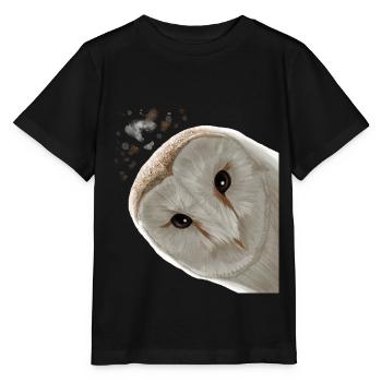 Funny Curious Owl - Stanley/Stella MINI CREATOR Kids’ T-Shirt - black - Front - Mikhail (115cm)
