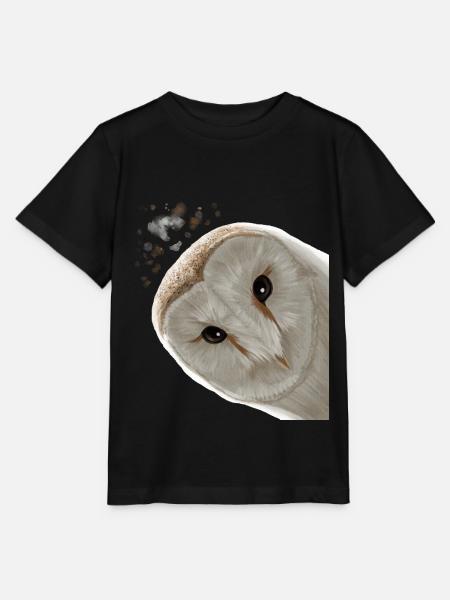 Vogel Eule - Stanley/Stella Kinder T-Shirt MINI CREATOR  - Schwarz