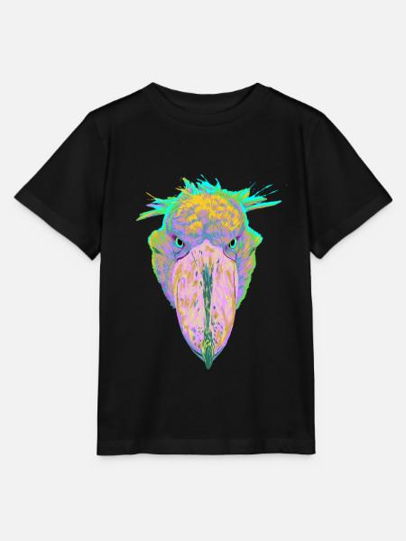 Bunter Splash Vogel Schuhschnabel - Stanley/Stella Kinder T-Shirt MINI CREATOR - Schwarz