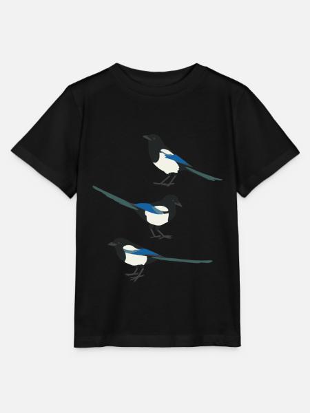 Lustige Vögel Elster - Stanley/Stella Kinder T-Shirt MINI CREATOR - Schwarz