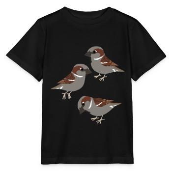 Moineaux domestiques Oiseaux Moineaux - T-shirt bio MINI CREATOR Stanley/Stella Enfant - noir - Devant - Mikhail (115cm)