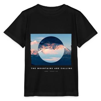 The Mountains Are Calling And I Must Go | Die Berg - Stanley/Stella Kinder T-Shirt MINI CREATOR  - Schwarz - Vorne - Mikhail (115cm)