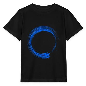 Rond design brosse bleu - T-shirt bio MINI CREATOR Stanley/Stella Enfant - noir - Devant - Mikhail (115cm)