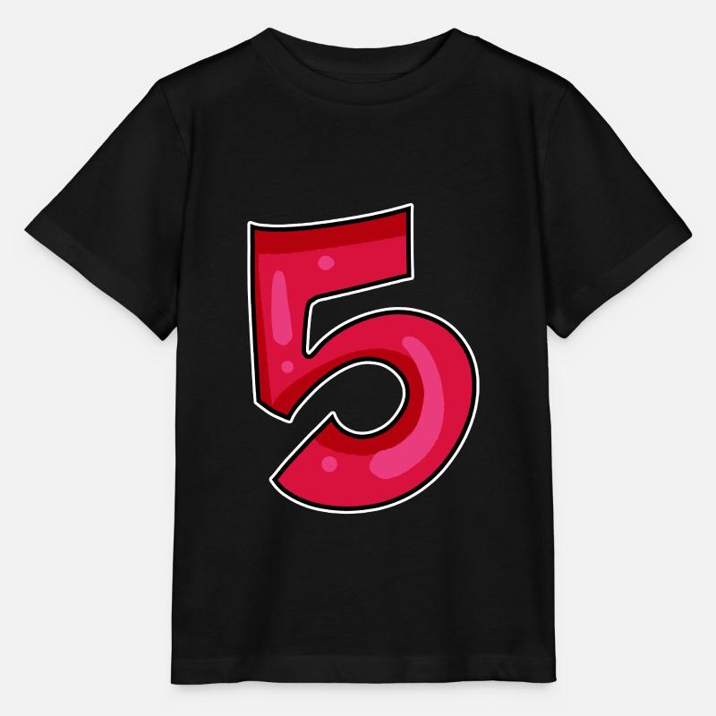 Chiffre 5 Chiffre rouge - T-shirt bio MINI CREATOR Stanley/Stella Enfant - noir