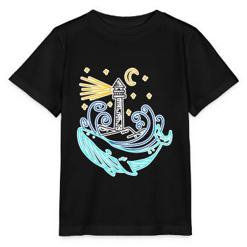 Phare côte mer mer - T-shirt bio MINI CREATOR Stanley/Stella Enfant - noir - Devant - Mikhail (115cm)
