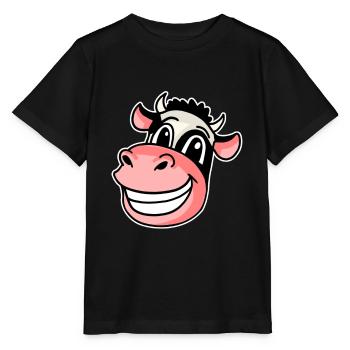 Kuh Kopf - Stanley/Stella Kinder T-Shirt MINI CREATOR  - Schwarz - Vorne - Mikhail (115cm)
