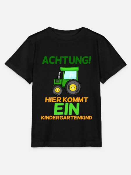 Achtung Kindergartenkind Traktor - Stanley/Stella Kinder T-Shirt MINI CREATOR  - Schwarz