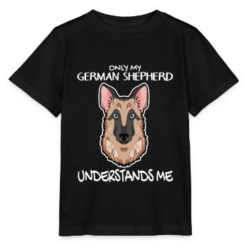 Deutscher Schäferhund - Stanley/Stella Kinder T-Shirt MINI CREATOR  - Schwarz - Vorne - Mikhail (115cm)
