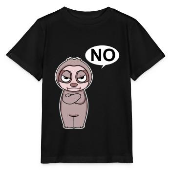 Sloth is annoyed and says no - Stanley/Stella MINI CREATOR Kids’ T-Shirt - black - Front - Mikhail (115cm)
