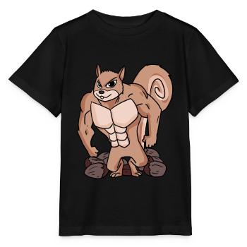 Écureuils avec muscles - T-shirt bio MINI CREATOR Stanley/Stella Enfant - noir - Devant - Mikhail (115cm)