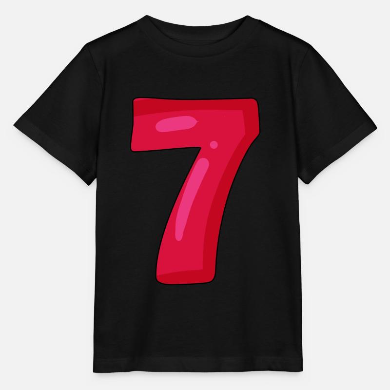 Number 7 - Number 7 - Stanley/Stella MINI CREATOR Kids’ T-Shirt - black