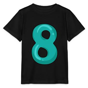 8 - Acht - Ziffer 8 - Stanley/Stella Kinder T-Shirt MINI CREATOR  - Schwarz - Vorne - Mikhail (115cm)