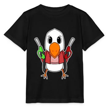 Gas station attendant Möwe petrol station - Stanley/Stella MINI CREATOR Kids’ T-Shirt - black - Front - Mikhail (115cm)