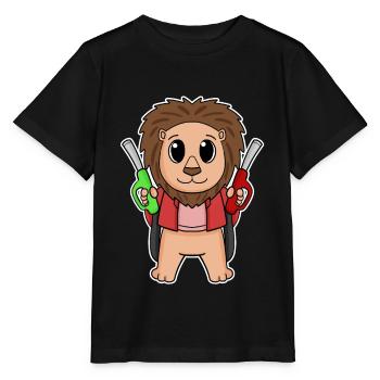 Gas station attendant Löwe petrol station - Stanley/Stella MINI CREATOR Kids’ T-Shirt - black - Front - Mikhail (115cm)