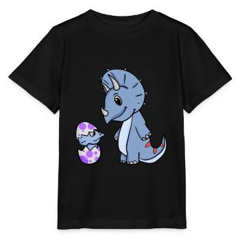 Dinosaurs with Baby Dinosaurs - Stanley/Stella MINI CREATOR Kids’ T-Shirt - black - Front - Mikhail (115cm)