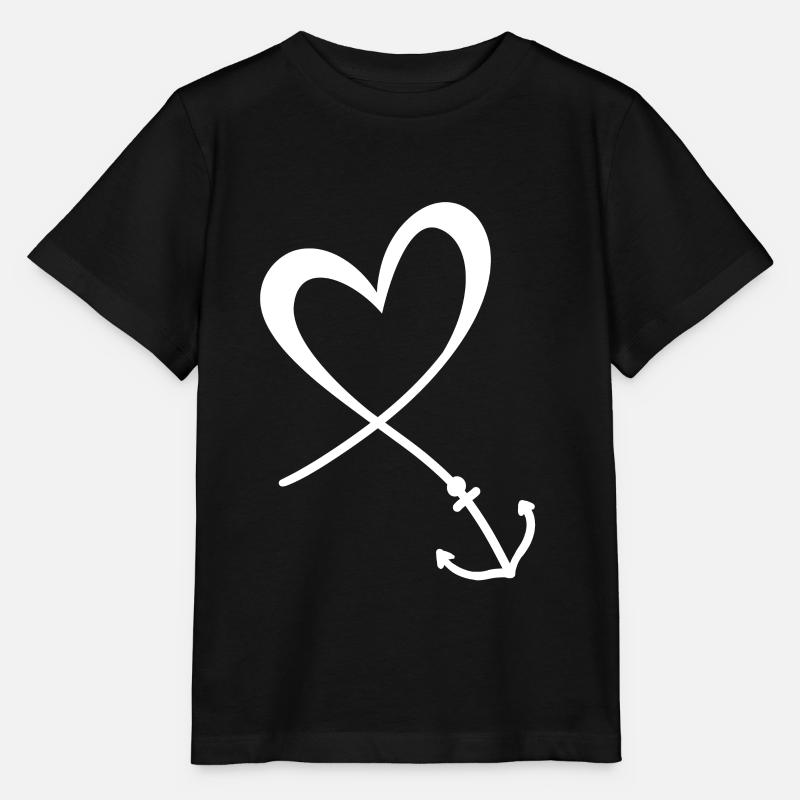 Herz Anker - Stanley/Stella Kinder T-Shirt MINI CREATOR - Schwarz
