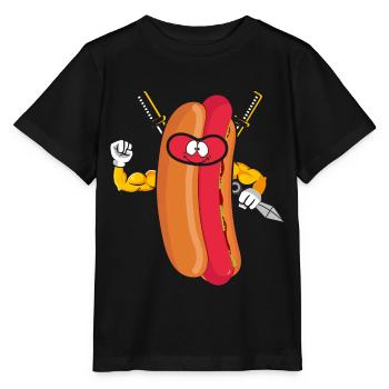 Hot Dog Ninja Karate Warrior Japon Cadeau - T-shirt bio MINI CREATOR Stanley/Stella Enfant - noir - Devant - Mikhail (115cm)