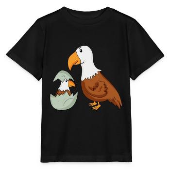 Eagle with Baby Eagle - Stanley/Stella MINI CREATOR Kids’ T-Shirt - black - Front - Mikhail (115cm)