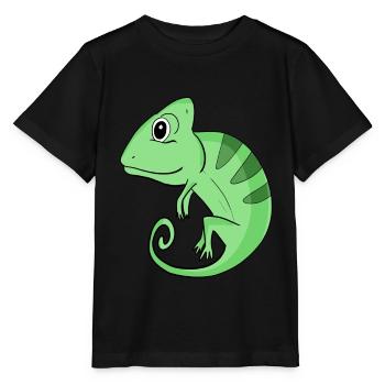 Caméléon - T-shirt bio MINI CREATOR Stanley/Stella Enfant - noir - Devant - Mikhail (115cm)