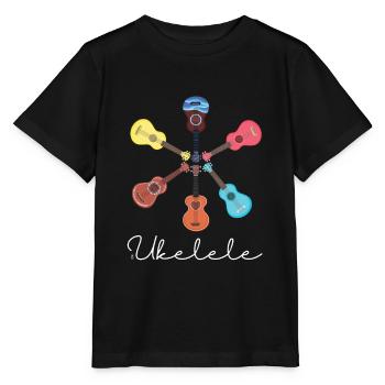 Art graphique mignon d'instrument de ukelele pour le musicien - T-shirt bio MINI CREATOR Stanley/Stella Enfant - noir - Devant - Mikhail (115cm)
