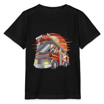 Feuerwehrauto Feuerwehrmann Feuerwehrmann Feuerwehrmann - Stanley/Stella Kinder T-Shirt MINI CREATOR  - Schwarz - Vorne - Mikhail (115cm)