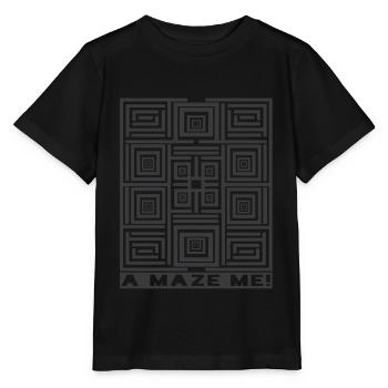 Ein Labyrinth ich Labyrinth-Illusions-Muster-Grafik - Stanley/Stella Kinder T-Shirt MINI CREATOR  - Schwarz - Vorne - Mikhail (115cm)