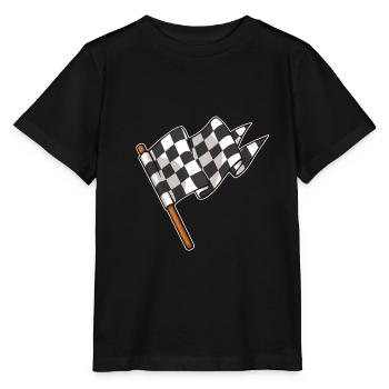 Racing Flag Karting Drifting CAr Racing Motocross - Stanley/Stella MINI CREATOR Kids’ T-Shirt - black - Front - Mikhail (115cm)