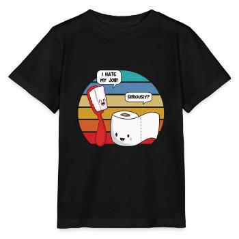 Cadeau de puns de brosse à dents et de tissus de toilette - T-shirt bio MINI CREATOR Stanley/Stella Enfant - noir - Devant - Mikhail (115cm)