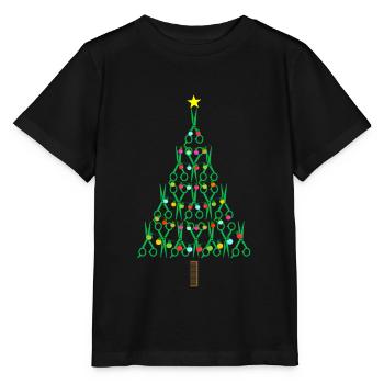 Barber Christmas Tree Haircutter Stylist Gift - Stanley/Stella MINI CREATOR Kids’ T-Shirt - black - Front - Mikhail (115cm)