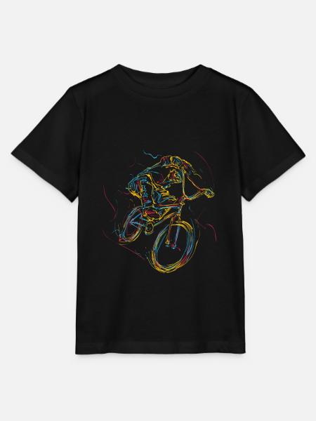 Biking Bikers Fahrrad Fitness Übung Kunst Geschenk - Stanley/Stella Kinder T-Shirt MINI CREATOR  - Schwarz