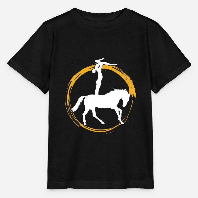 Cadeau d'équilibrage d'acrobates de cheval de gymnaste de voltige - T-shirt bio MINI CREATOR Stanley/Stella Enfant - noir