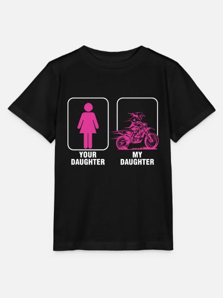 Tochter Vater Biker Motocross Motorrad Geschenk - Stanley/Stella Kinder T-Shirt MINI CREATOR  - Schwarz