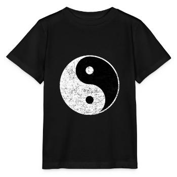 Yin Yang Retro Vintage Harmony Taoism Yoga Gift - T-shirt bio MINI CREATOR Stanley/Stella Enfant - noir - Devant - Mikhail (115cm)