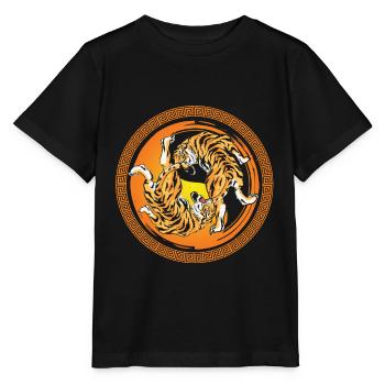 Tigre Yin Yang Harmony Méditation Chine Yoga Cadeau - T-shirt bio MINI CREATOR Stanley/Stella Enfant - noir - Devant - Mikhail (115cm)