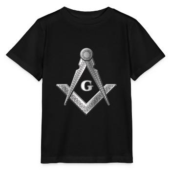 Symbole Illuminati Cadeau de conspiration de la pyramide maçonnique - T-shirt bio MINI CREATOR Stanley/Stella Enfant - noir - Devant - Mikhail (115cm)