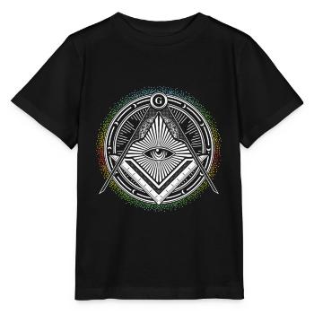 Illuminati Symbol Freimaurer Dreieck Verschwörung G - Stanley/Stella Kinder T-Shirt MINI CREATOR  - Schwarz - Vorne - Mikhail (115cm)