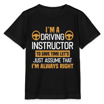 Driving instructor driving school car driving license traffic - Stanley/Stella MINI CREATOR Kids’ T-Shirt - black - Front - Mikhail (115cm)