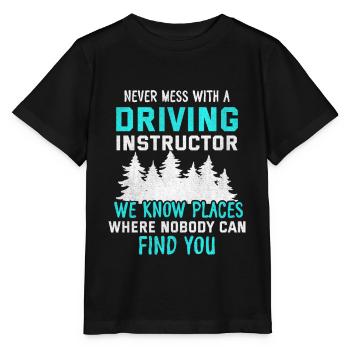 Driving instructor driving school car driving license traffic - Stanley/Stella MINI CREATOR Kids’ T-Shirt - black - Front - Mikhail (115cm)
