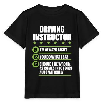 Driving instructor driving school car driving license traffic - Stanley/Stella MINI CREATOR Kids’ T-Shirt - black - Front - Mikhail (115cm)